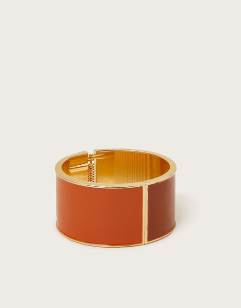 Two Tone Cuff Bracelet, Orange (ORANGE), large