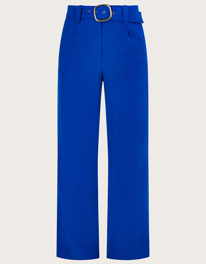 Thea Wide Leg Trousers with Recycled Polyester Blue, Trousers & Leggings