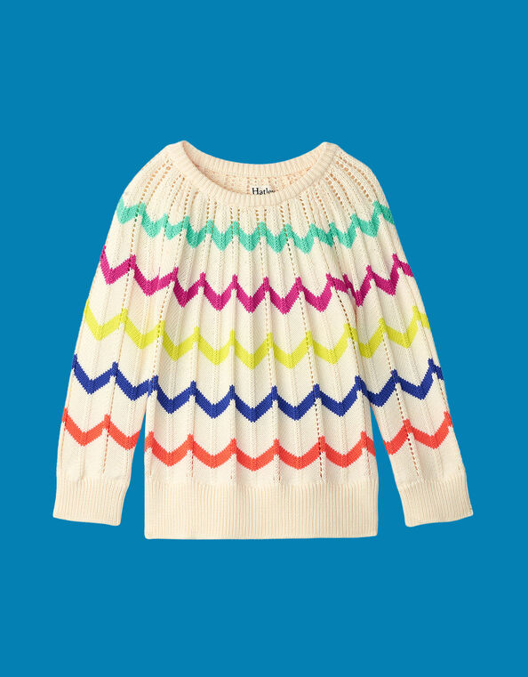 Hatley Chevron Ralgan Knit Sweater, Multi (MULTI), large