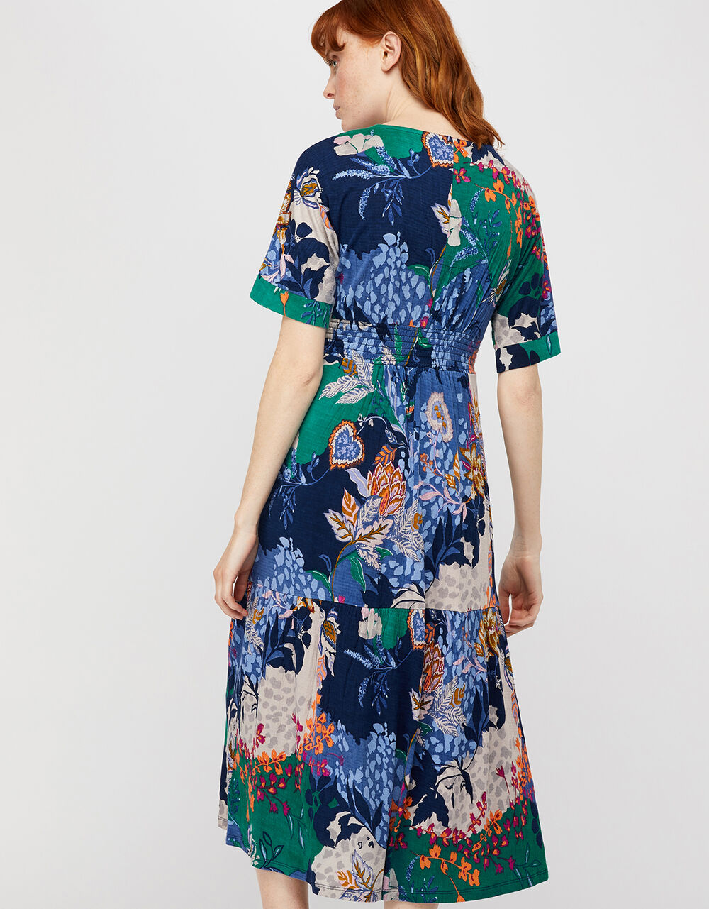 Frida Printed Jersey Midi Dress Blue | Casual & Day Dresses | Monsoon