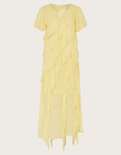 Renata Ruffle Maxi Dress, Yellow (YELLOW), large