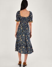 Dotty Flower Dress, Blue (NAVY), large