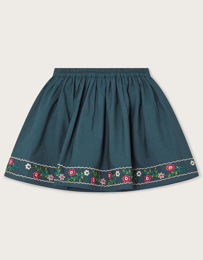 Deer Applique Flower Skirt, Teal (TEAL), large