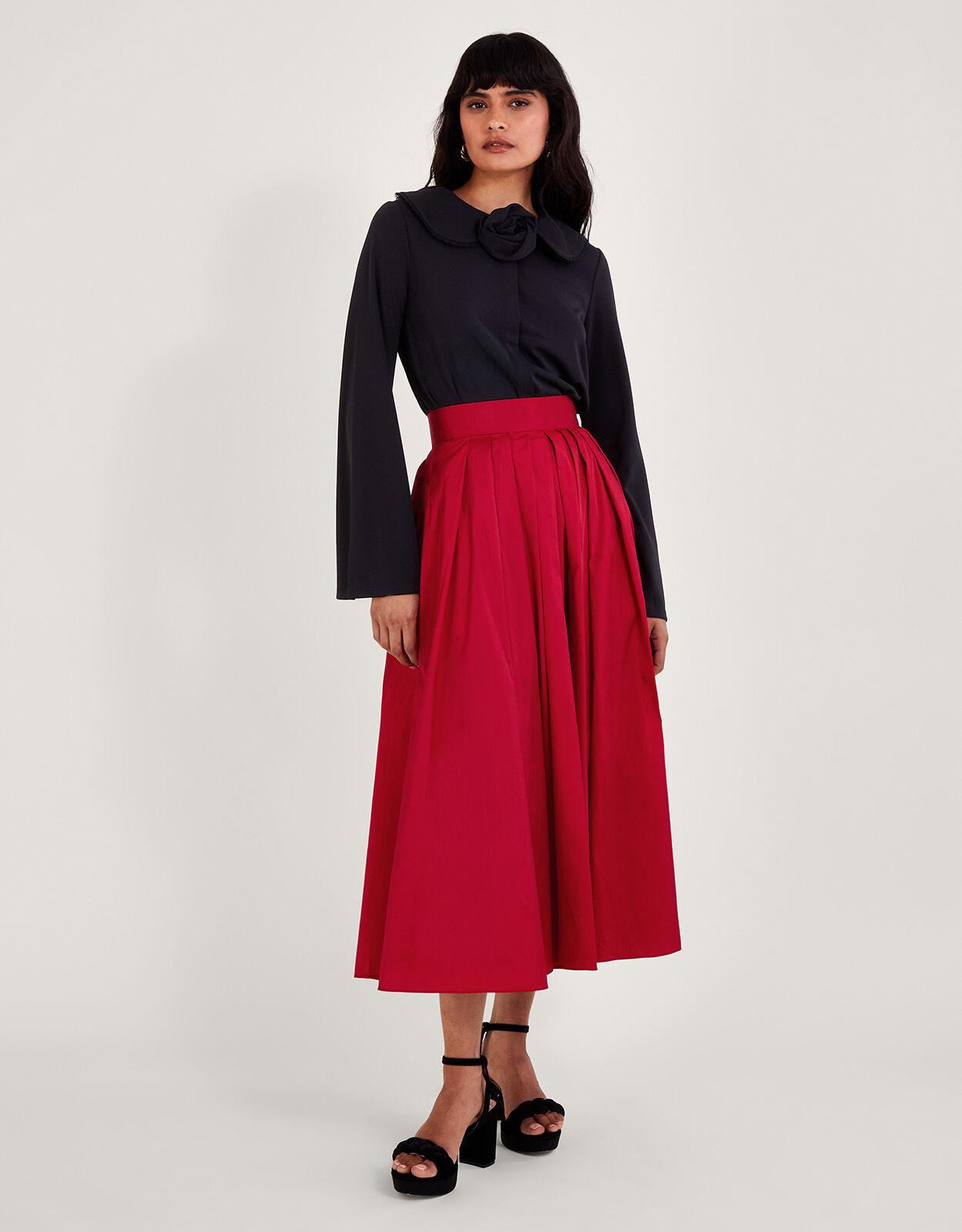 Red Taffeta Skirt