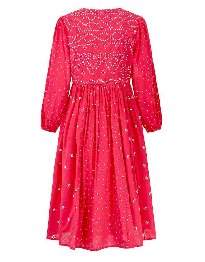 East Nova Bandhani Print Dress Red