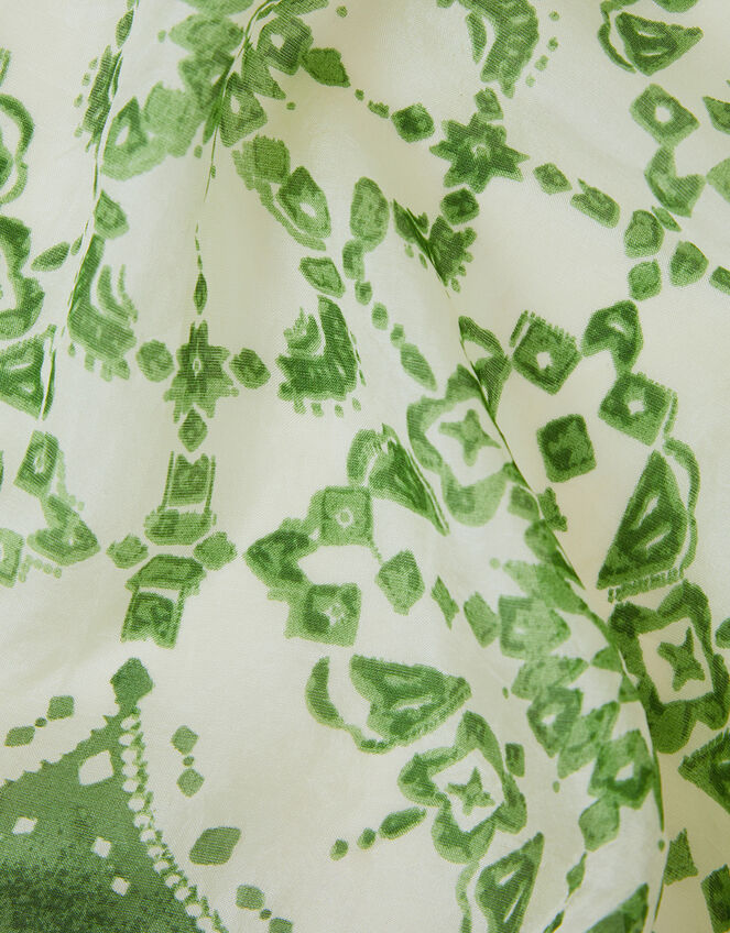 Tile Print Silk Scarf, , large