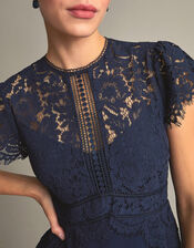 Louise Lace Midi Dress, Blue (NAVY), large