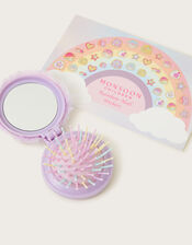 Ombre Unicorn Hair Brush and Nail Stickers Gift Set, , large