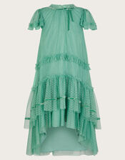 Sienna Dobby Swing Dress, Green (GREEN), large