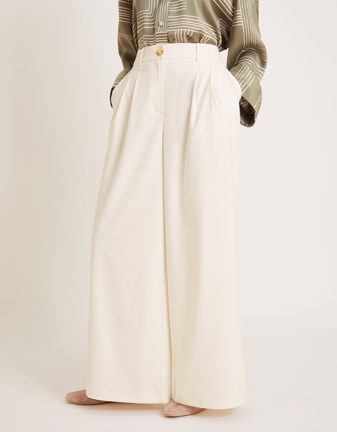 Willow Wide Leg Trousers, Ivory (IVORY), large