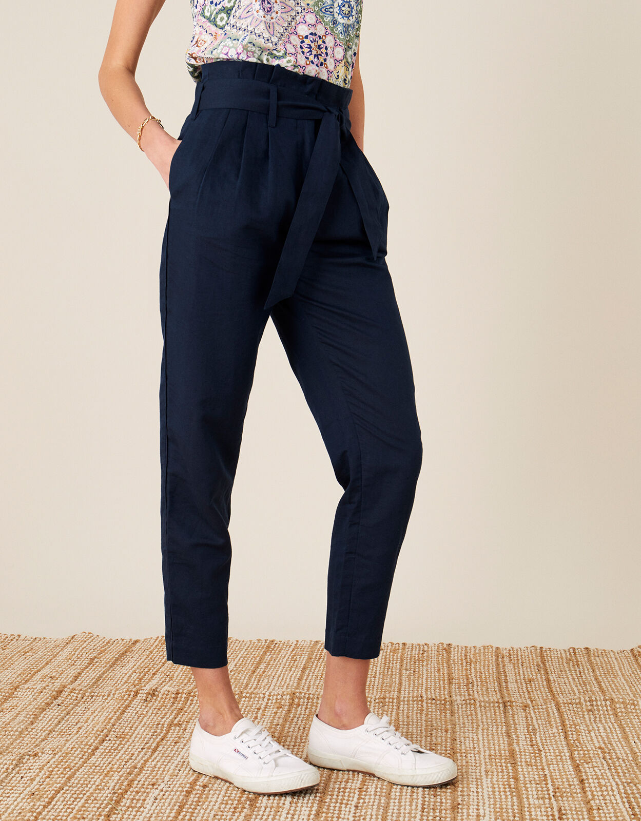 Paperbag trousers Color navy - RESERVED - 0191M-59X
