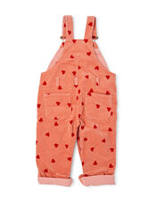 Dotty Dungarees Heart Print Dungarees, Pink (PINK), large