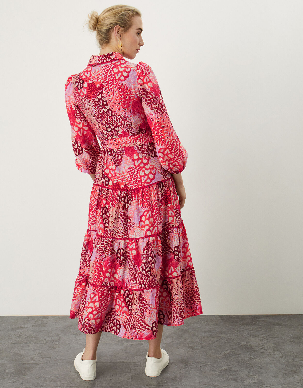 Freya Tiered Shirt Dress Red | Evening Dresses | Monsoon Global.