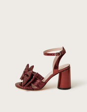 Ruby Bow Heel Sandals, Red (BURGUNDY), large