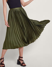 Evelyn Pleated Skirt, Green (KHAKI), large