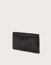 Sofia Sequin Clutch Bag, Black (BLACK), large