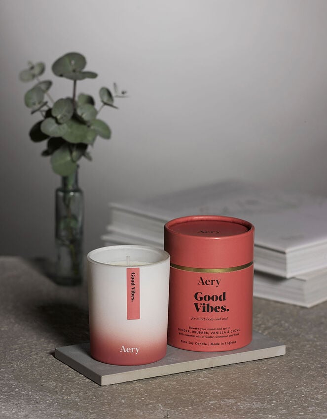 Aery Good Vibes Ginger Rhubarb & Vanilla Candle 200g, , large