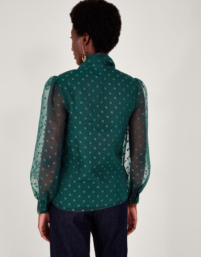 Rosa Spot Blouse, Green (GREEN), large