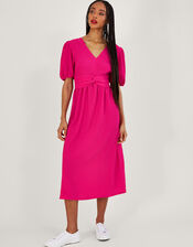 Twist Detail Jersey Midi Dress, Pink (PINK), large