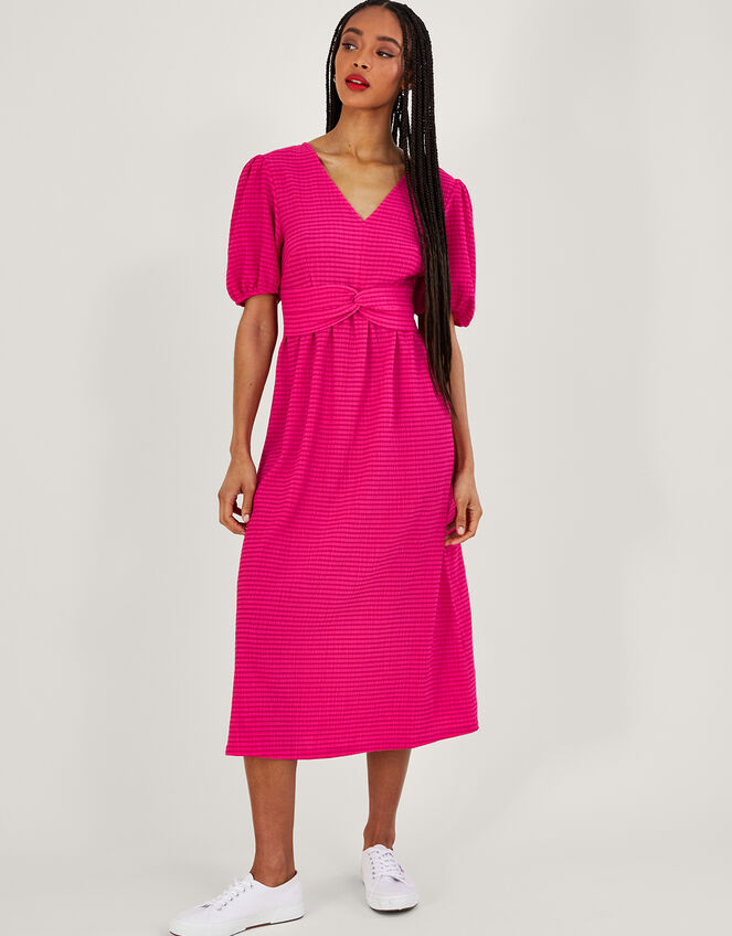 Twist Detail Jersey Midi Dress, Pink (PINK), large