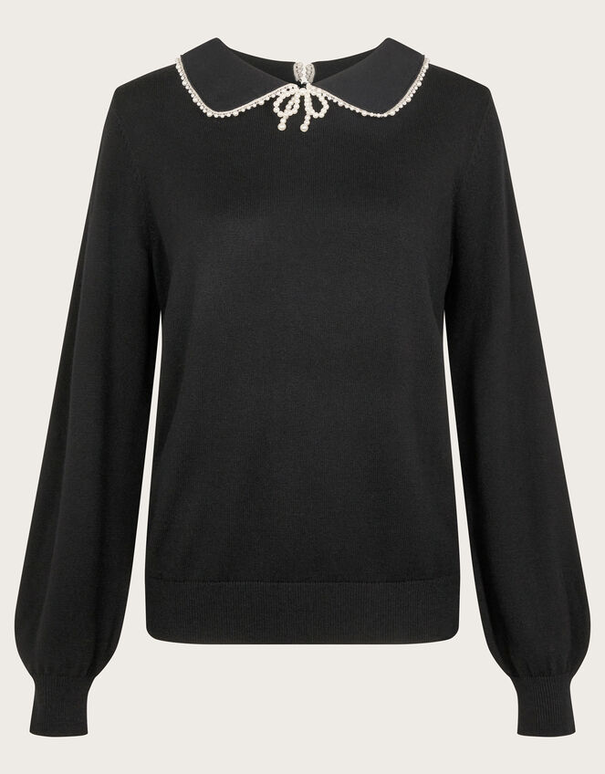 Clara Collar Jumper, Black (BLACK), large