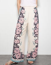 Katrina Floral Wide Leg Trousers, Ivory (IVORY), large