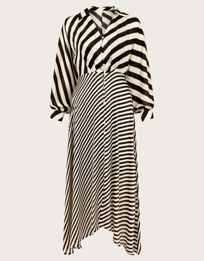 Sofia Stripe Dress, Black (BLACK), large