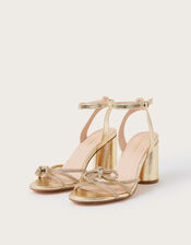 Darla Diamante Bow Heel Sandals, Gold (GOLD), large