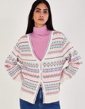 Fair Isle Cardigan, Ivory (IVORY), large