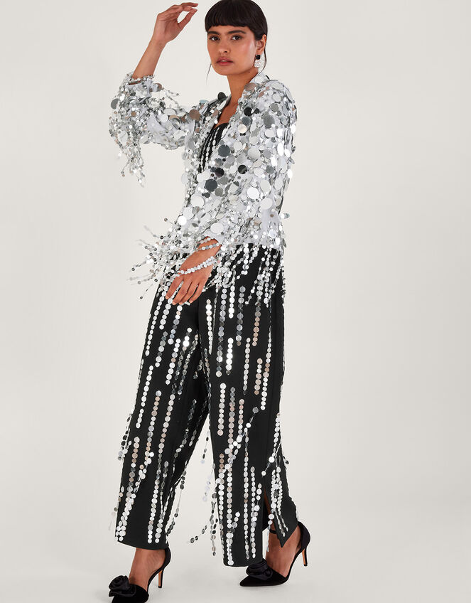 Solange Sequin Jacket, Silver (SILVER), large