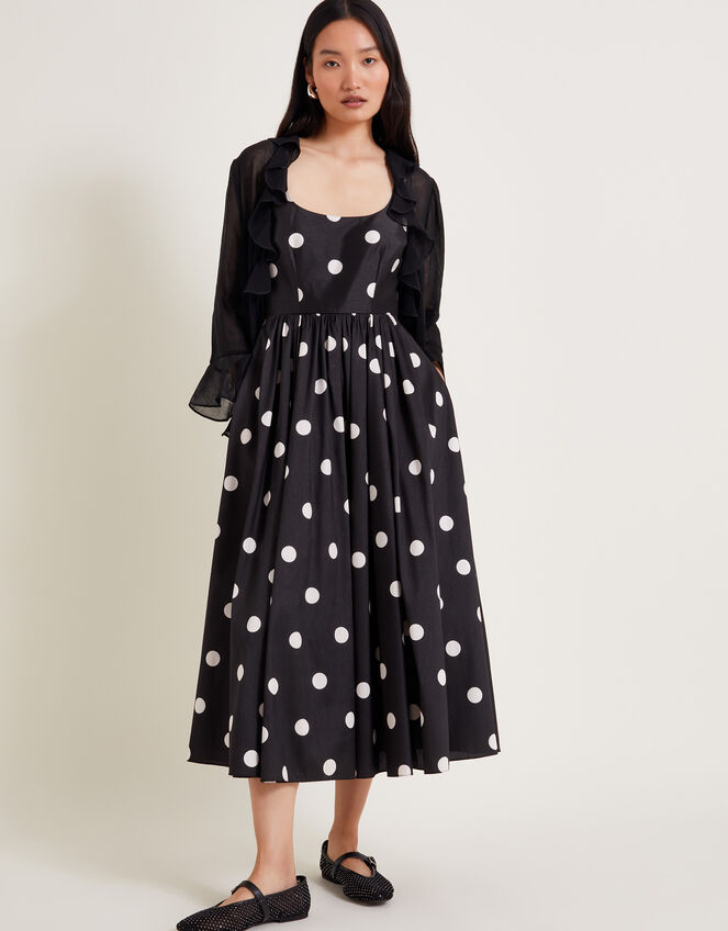 Sicily Spot Dress, Black (BLACK), large