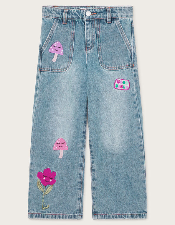 Mushroom Denim Jeans, Blue (BLUE), large