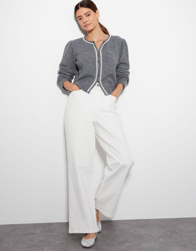 Pia Pearl Cardigan , Gray (GREY), large