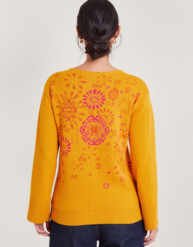 Embroidered Sweater, Yellow (OCHRE), large