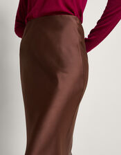 Suri Satin Skirt, Brown (BROWN), large