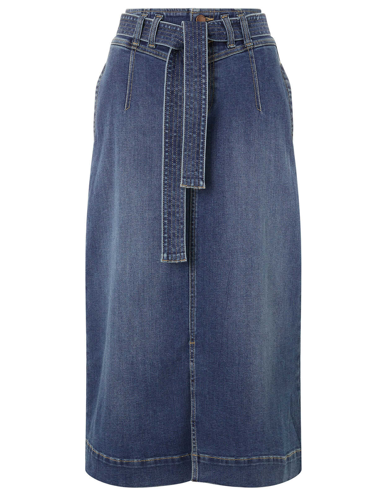 Straight Denim Midi Skirt Blue | Skirts 