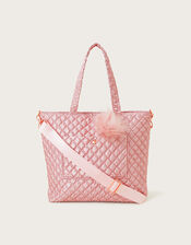 Shimmer Quilted Tote Bag, , large