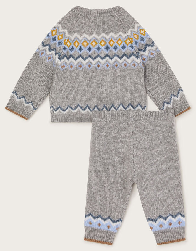 Newborn Fair Isle Set, Gray (GREY), large