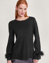 Fern Feather Jumper, Black (BLACK), large