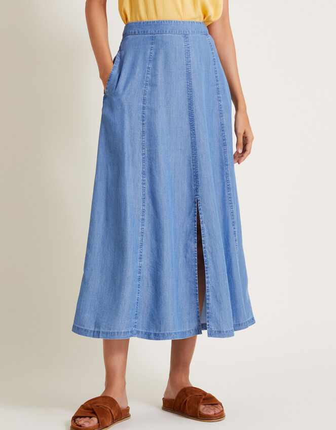 Tierra Midi Skirt, Blue (DENIM BLUE), large