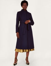 Saskia Belted Coat, Blue (MIDNIGHT), large