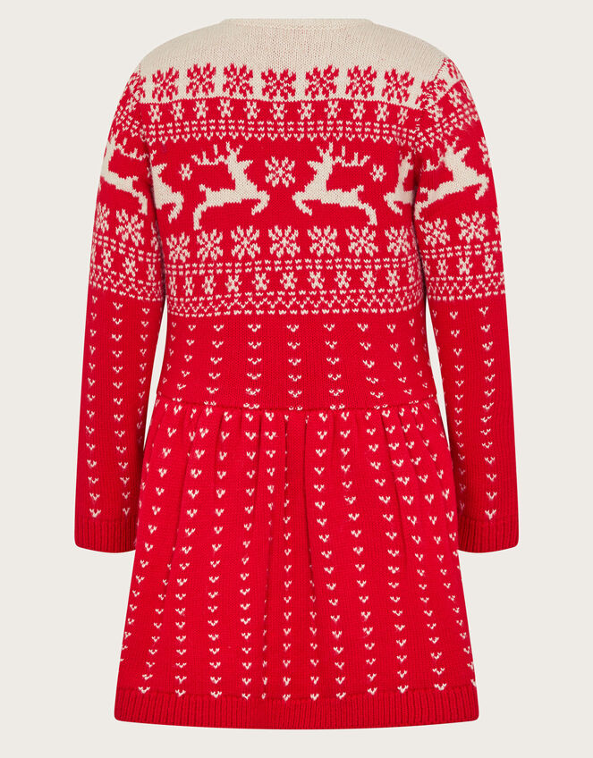 Christmas Fair Isle Jumper Dress, Red (RED), large