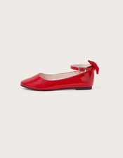 Patent Bow Ballerina Flats, Red (RED), large