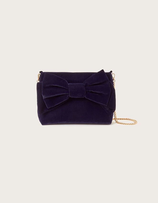 Velvet Bow Clutch, , large