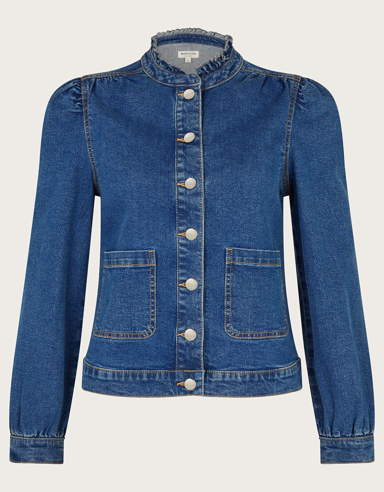 Buy WQ&Energy Mens Baggy Mandarin Collar Pockets Coats Vintage Zip Denim  Jackets at Amazon.in