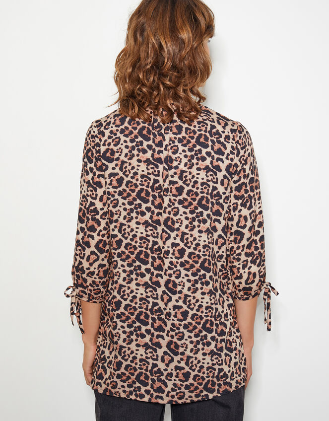 Layla Leopard Print Blouse, Brown (CHOCOLATE), large