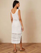 Cotton Crochet Stitch Dress, Ivory (IVORY), large