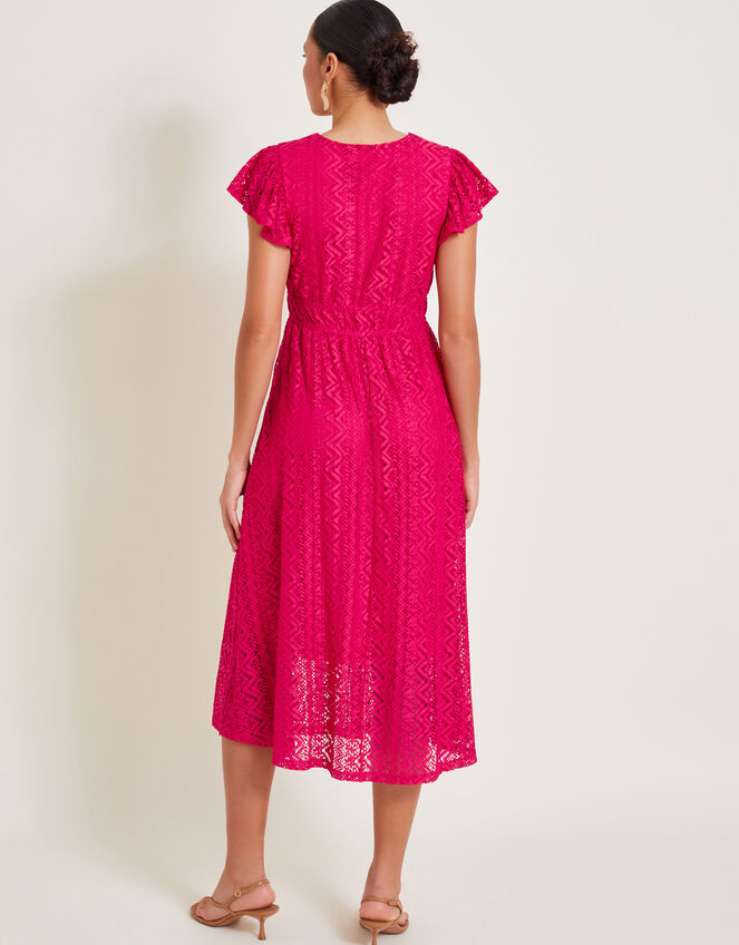 Lo Lace Jersey Ruffle Dress, Pink (PINK), large