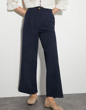 Samira Corduroy Wide Leg Pants, Blue (NAVY), large