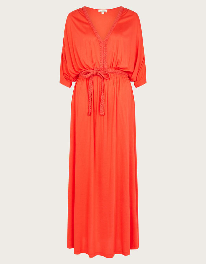 Everly Jersey Dress, Orange (CORAL), large